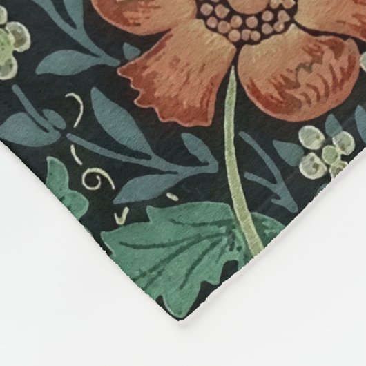 William Morris Compton Floral Art Nouveau Pattern Fleecedecke (Ecke)