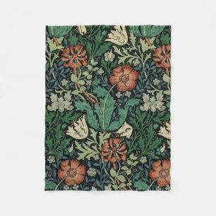 William Morris Compton Floral Art Nouveau Pattern Fleecedecke