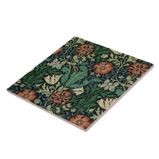 William Morris Compton Floral Art Nouveau Pattern Fliese (Seite)