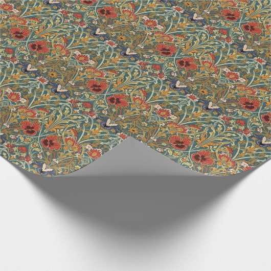 William Morris Compton Floral Art Nouveau Pattern Geschenkpapier (Ecke)
