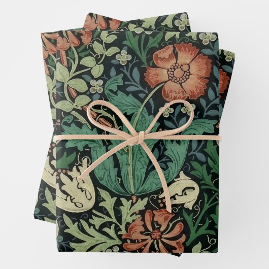 William Morris Compton Floral Art Nouveau Pattern Geschenkpapier Set (Beispiel)
