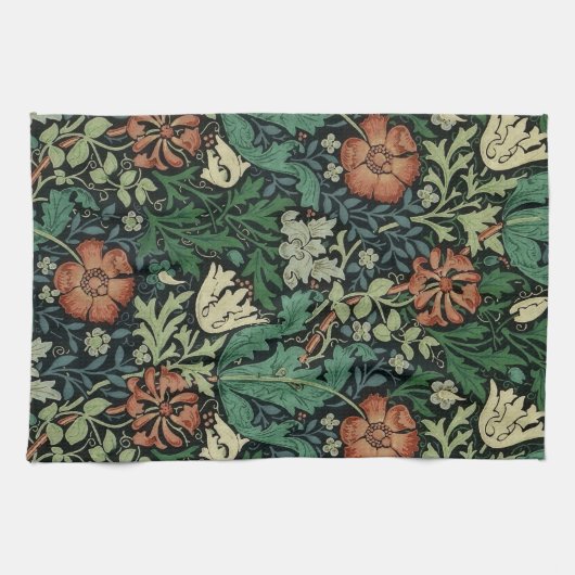 William Morris Compton Floral Art Nouveau Pattern Geschirrtuch (Horizontal)