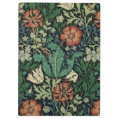 William Morris Compton Floral Art Nouveau Pattern Klemmbrett (Rückseite)
