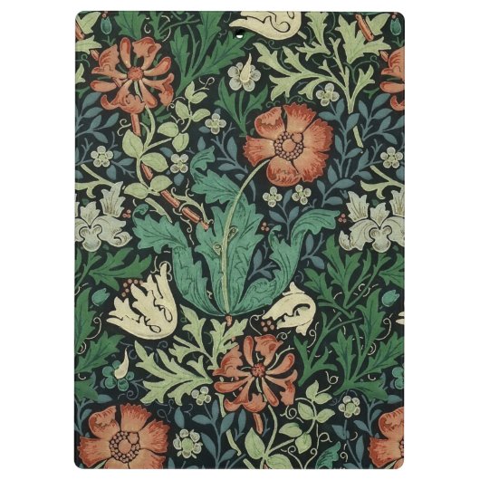 William Morris Compton Floral Art Nouveau Pattern Klemmbrett (Rückseite)