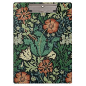 William Morris Compton Floral Art Nouveau Pattern Klemmbrett (Vorderseite)