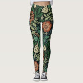 William Morris Compton Floral Art Nouveau Pattern Leggings (Vorderseite)
