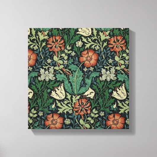 William Morris Compton Floral Art Nouveau Pattern Leinwanddruck (Vorderseite)