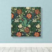 William Morris Compton Floral Art Nouveau Pattern Leinwanddruck (Insitu (Holzboden))