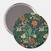 William Morris Compton Floral Art Nouveau Pattern Magnet (Vorderseite/Rückseite)