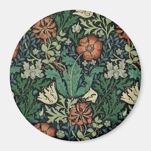 William Morris Compton Floral Art Nouveau Pattern Magnet (Vorne)