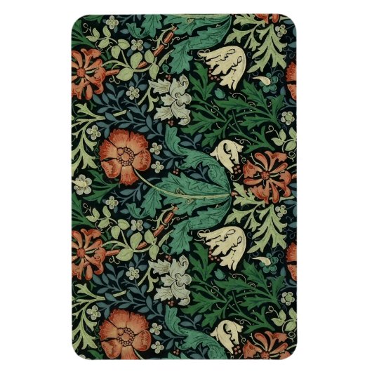 William Morris Compton Floral Art Nouveau Pattern Magnet (Vertikal)