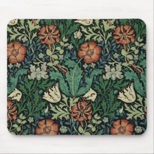 William Morris Compton Floral Art Nouveau Pattern Mousepad