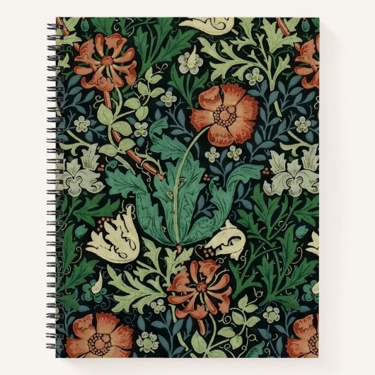 William Morris Compton Floral Art Nouveau Pattern Notizblock (Vorderseite)