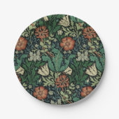 William Morris Compton Floral Art Nouveau Pattern Pappteller (Vorderseite)