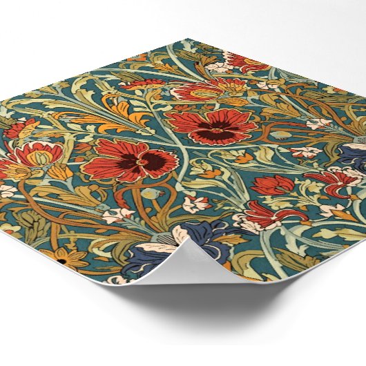 William Morris Compton Floral Art Nouveau Pattern Poster (Ecke)