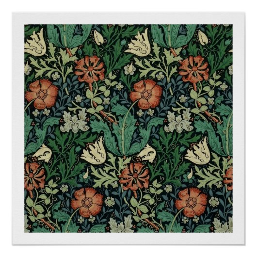 William Morris Compton Floral Art Nouveau Pattern Poster (Vorderseite)