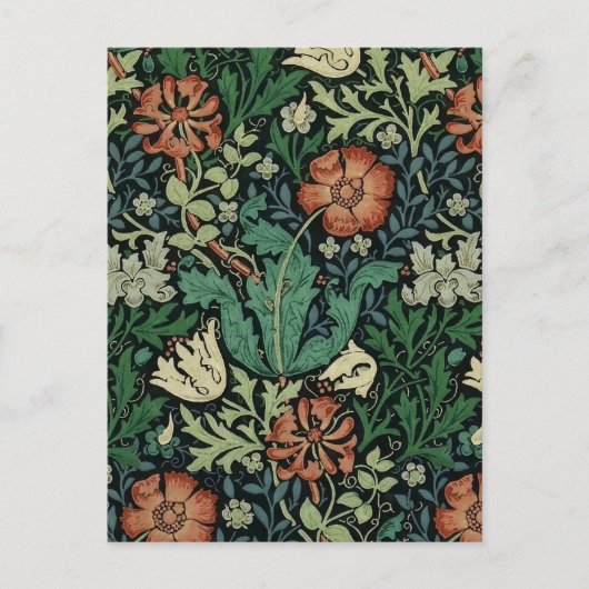 William Morris Compton Floral Art Nouveau Pattern Postkarte (Vorderseite)