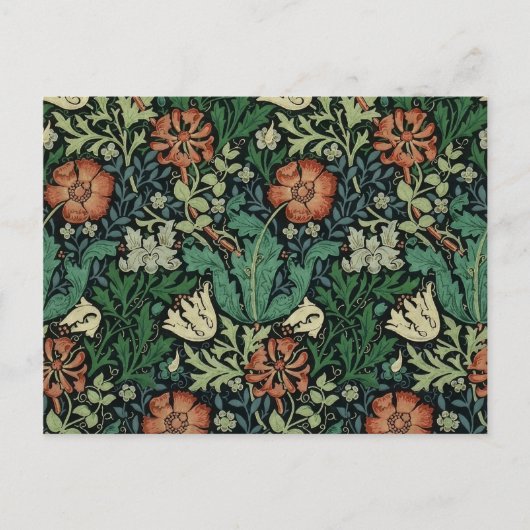 William Morris Compton Floral Art Nouveau Pattern Postkarte (Vorderseite)