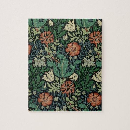 William Morris Compton Floral Art Nouveau Pattern Puzzle (Vertikal)