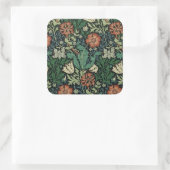 William Morris Compton Floral Art Nouveau Pattern Quadratischer Aufkleber (Tasche)