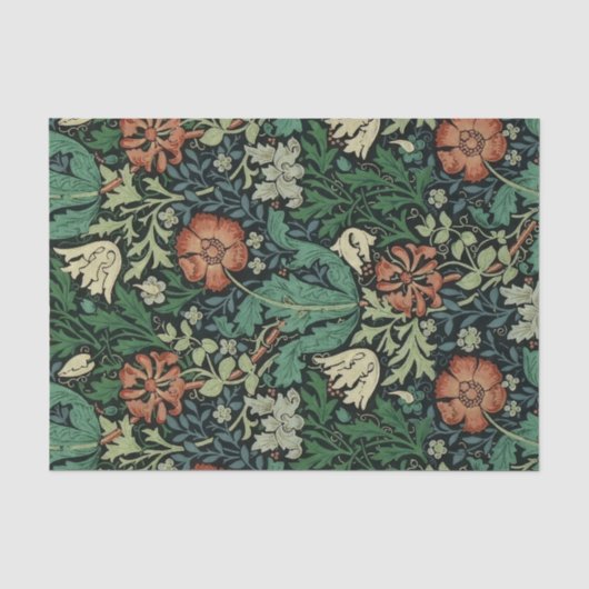 William Morris Compton Floral Art Nouveau Pattern Seidenpapier (Vorderseite)