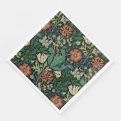 William Morris Compton Floral Art Nouveau Pattern Serviette (Ecke)