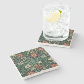 William Morris Compton Floral Art Nouveau Pattern Steinuntersetzer (Seitenansicht)