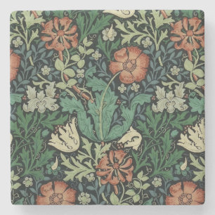 William Morris Compton Floral Art Nouveau Pattern Steinuntersetzer