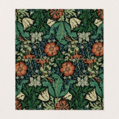 William Morris Compton Floral Art Nouveau Pattern Visitenkarten (Außenseite Aufgefaltet)