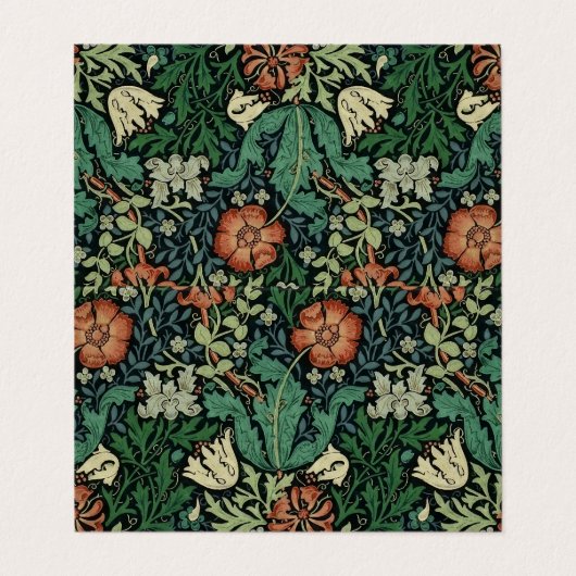 William Morris Compton Floral Art Nouveau Pattern Visitenkarten (Außenseite Aufgefaltet)