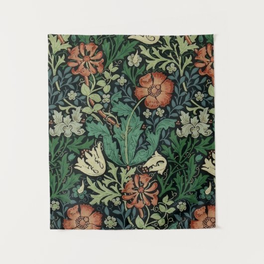 William Morris Compton Floral Art Nouveau Pattern Wandteppich (Vorderseite)