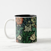 William Morris Compton Floral Art Nouveau Pattern Zweifarbige Tasse (Links)