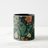 William Morris Compton Floral Art Nouveau Pattern Zweifarbige Tasse (Mittel)