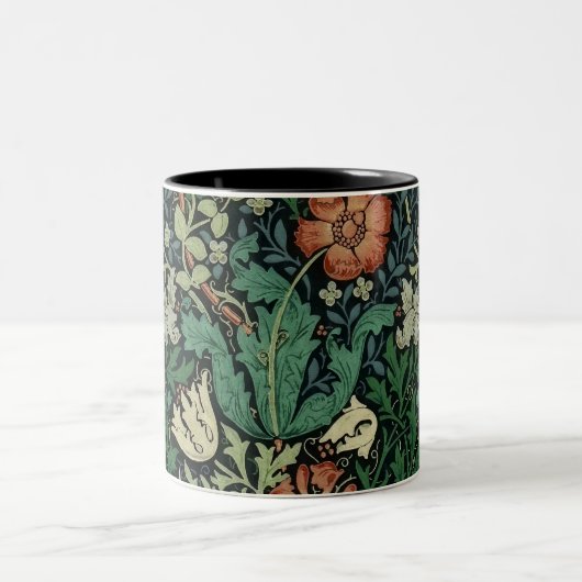William Morris Compton Floral Art Nouveau Pattern Zweifarbige Tasse (Mittel)