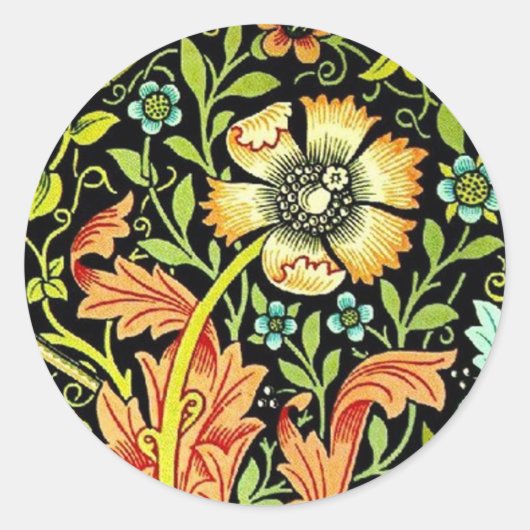 William Morris "Compton" Runder Aufkleber (Vorderseite)