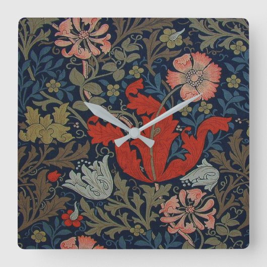 William Morris Compton Timepiece Quadratische Wanduhr (Vorderseite)