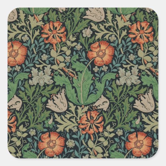 William Morris Compton Wallpaper Classic Quadratischer Aufkleber (Vorderseite)
