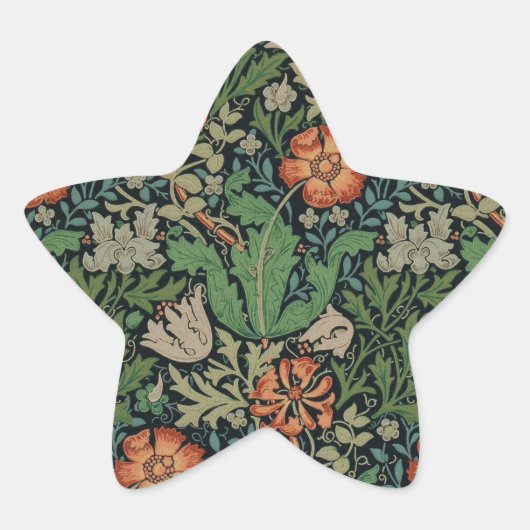 William Morris Compton Wallpaper Classic Stern-Aufkleber (Vorderseite)