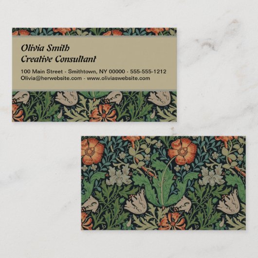 William Morris Compton Wallpaper Classic Visitenkarte (Vorne/Hinten)