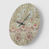 William Morris Corncockle Cream Blue und Rose Große Wanduhr (Winkel)