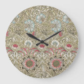 William Morris Corncockle Cream Blue und Rose Große Wanduhr (Vorderseite)
