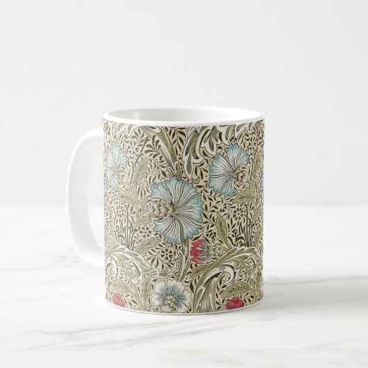 William Morris Corncockle Cream Blue und Rose Kaffeetasse (Vorderseite Links)