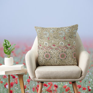 William Morris Corncockle Cream Blue und Rose Kissen