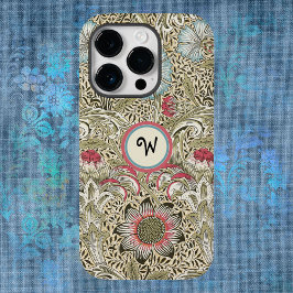 William Morris Corncockle Cream Rose mit anfänglic Case-Mate iPhone 14 Pro Hülle