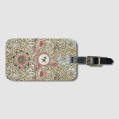 William Morris Corncockle Crème Rose mit Initiale Gepäckanhänger (Vorderseite (Horizontal))
