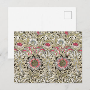 William Morris Corncockle Vintage Blumendekor Postkarte