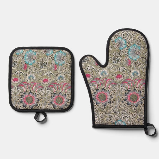 William Morris Cornhäcksel Ofenhandschuh & Topflappen-Set (Vorderseite)