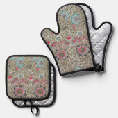 William Morris Cornhäcksel Ofenhandschuh & Topflappen-Set (Vorderseite/Rückseite)