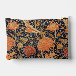 William Morris - Cray - Art Nouveau Orange Blumend Zubehörtasche