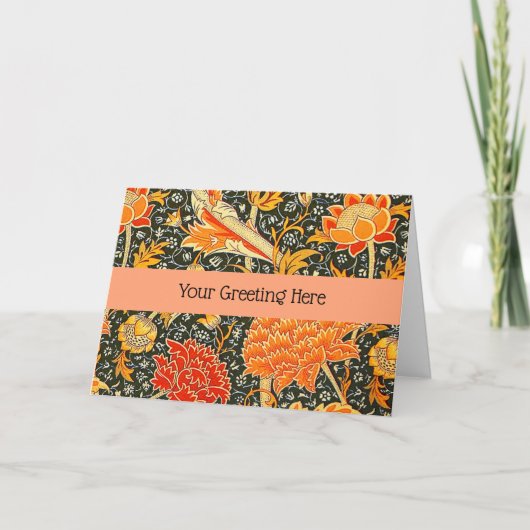 William Morris Cray Blumenmuster Vintage Dankeskarte (Vorderseite)